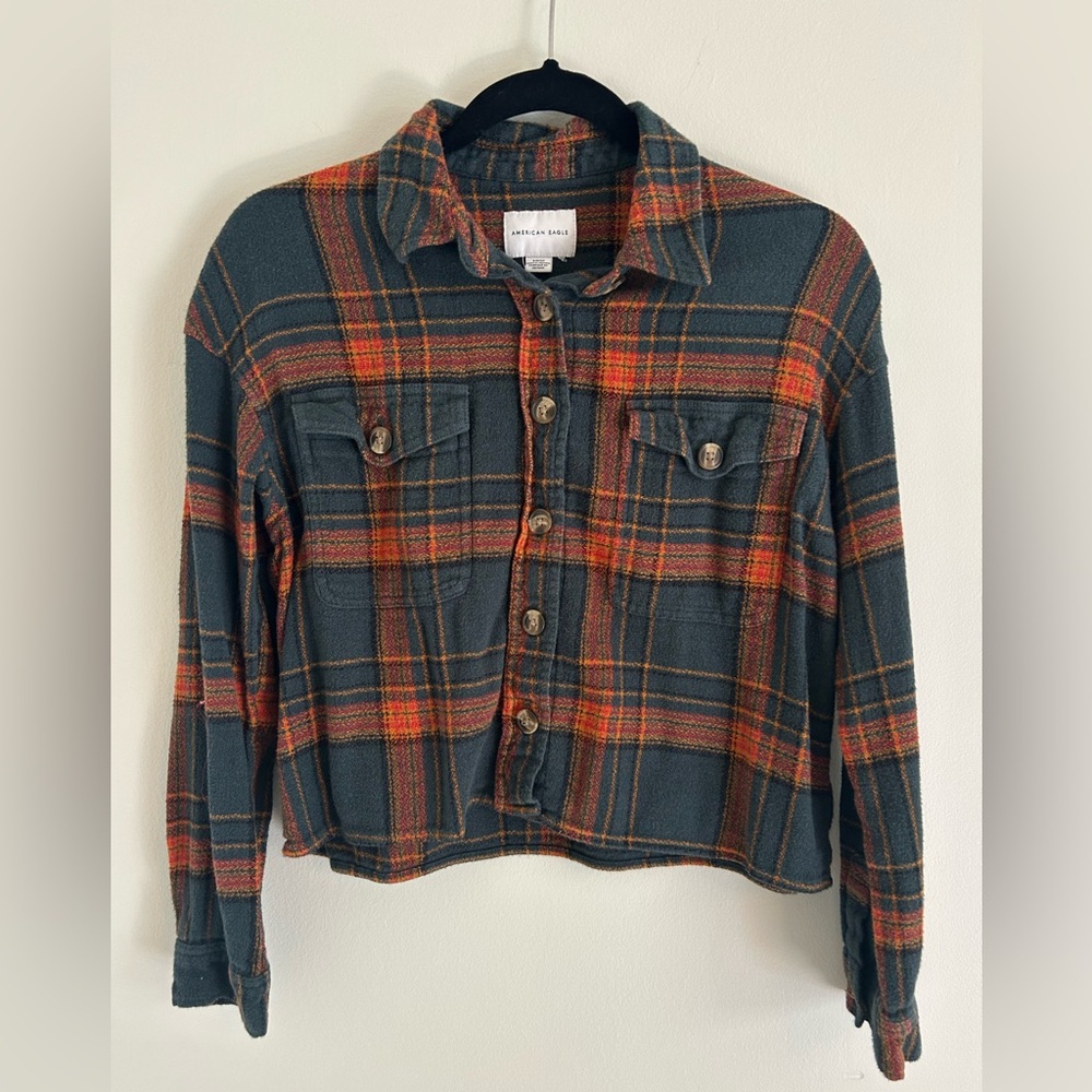 American Eagle Cropped Flannel